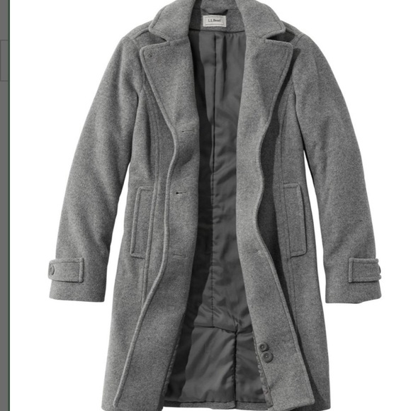 LL Bean Grey Wool Coat Size 10 - Picture 2 of 10
